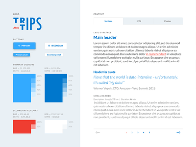 Trips and Tips — Style Guide artboards branding ci homo faber layout sketch style guide typography