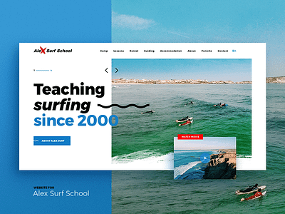 Alex Surf School desktop homo faber landing montserrat sketch surfing ui web website