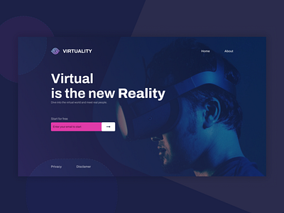 Landing Page for VR art branding figma hero page landing page ui ui design uiux