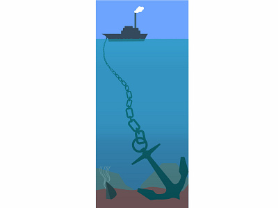 Anchor ai anchor art debut design illustration minimal new photoshop sea seabottom ship surface vector