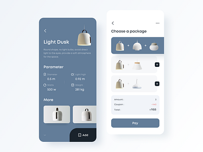 Light bulb display concept application-2 clean design ue ui