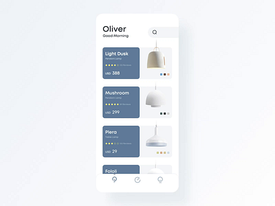 Light bulb display concept application-3 clean design ue ui