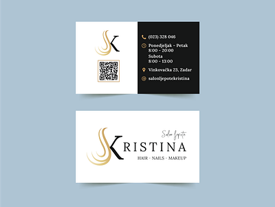 Business Card Design | Beauty salon Kristina brand identity branding business business card business cards design identity illustration logo logo design logo guidelines logos logotipo logotype logotype design logotype designer logotypes typography vector