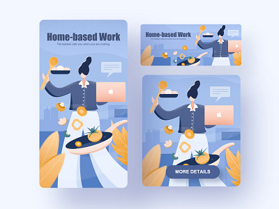 Home-based work illustration ui