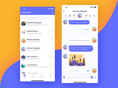 Chat UI by Meow on Dribbble