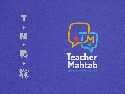 Teacher Mahtab branding children design flat icon illustration kids language logo minimal speack tech techer