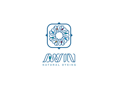 Avin Natural Dyeing branding design flat icon identity illustration lettering logo minimal type