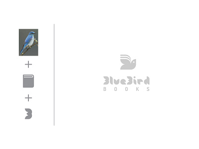 Blue Bird Books branding design flat icon identity illustrator lettering logo minimal typography