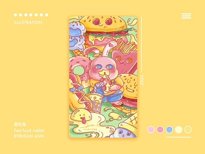 Fast food rabbit design illustration