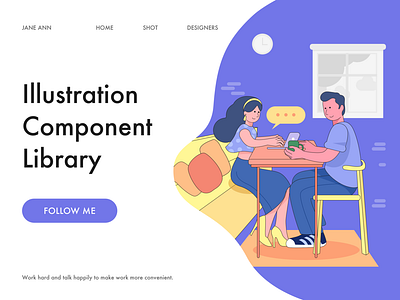 Illustration component library-Work scene design illustration ui