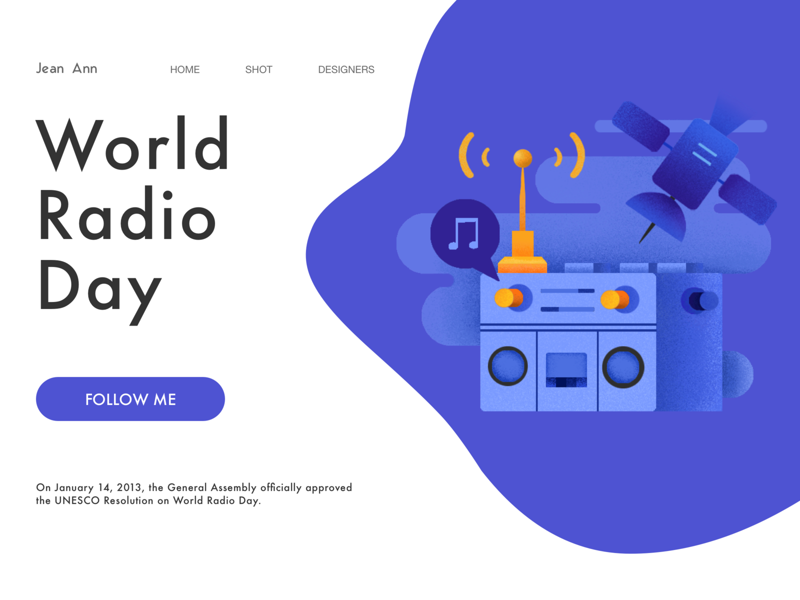 World Radio Day by Jane Ann for Never Settle on Dribbble