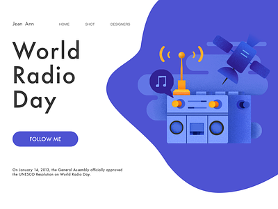 World Radio Day design illustration web