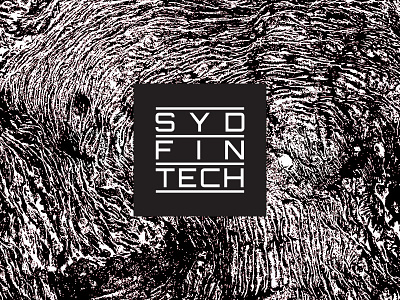 SYD FINTECH australia brand branding finance fintech hub logo monochrome startup sydney technology texture