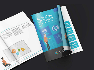 Financial Report australia blue document etf finance fintech illustration infographic print report