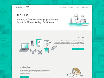 New site for Theysaurus designer freelance illustration personal rebrand silicon theysaurus ui ui design valley website