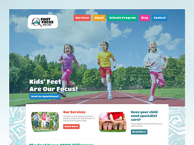 Foot Focus 4Kids Website health kids medical podiatry ui website wordpress