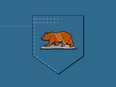 California Bear Lapel Pin bear california flat illustration lapel pin