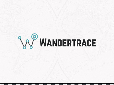 Wandertrace logo brand digital hipster journal logo map travel