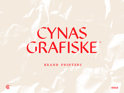 Cynas Grafiske™ brand brand design branding company branding company logo concept design identity industrial logo logo design logotype norway print printers stamp texture typography wordmark wordmark logo