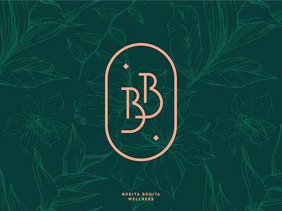 BoditaBonita™ Wellness b logo brand branding cosmetics custom lettering design floral green health identity logo logo design logomark logotype monogram monogram logo pastel startup wellness wellness logo