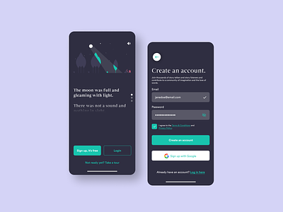 Sign up screen on mobile ambient daily ui daily ui challenge design digital flat design mobile mobile app onboarding product design sign up sounds stories ui user experience user interface ux