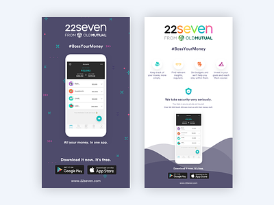 22seven Pull Up Banners 22seven app branding design finance fintech graphic graphic deisgn marketing mobile mobile app mobile app design mobile design pull up banners sketch startup ui