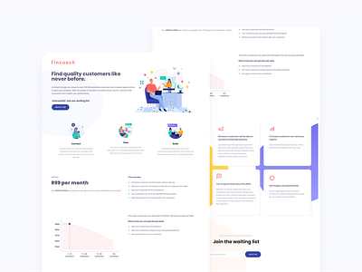 FinCoach Landing Page design digital finance finance business financial fintech gradient interface design product product design ui ui design uidesign user experience ux uxdesign visual website website design