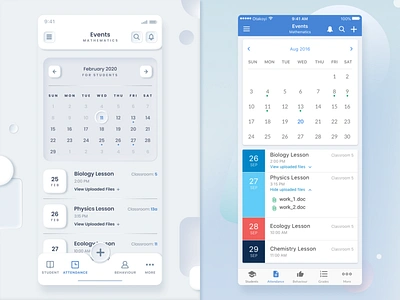 School App in Neumorphism Style app calendar clean design trend figma guide ios neomorphism shadows skeuo skeuomorph skeuomorphism soft ui trend tutorial typography ui ui trend user interfaces ux