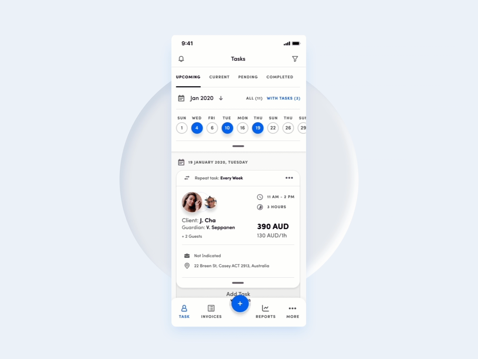 Task Management 🔥 animation app calendar cards interaction interface ios list mobile motion neomorphism planner saas soft ui task app task list tasks to do list typography ui