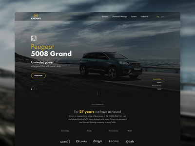 Corporate Website car company dark ui design enterprise homepage interface media retail service design services ui ux web design website