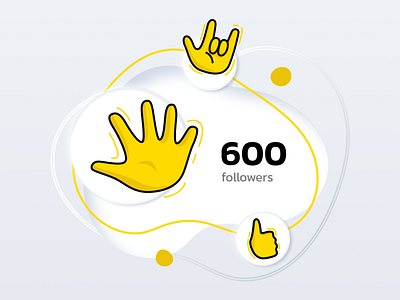 600 followers - Thank you Dribbblers! 600 followers art celebrate celebration draw drawing followers graphic illustration like lineart neomorphism palm skeuo skeuomorph skeuomorphism soft ui thank you thanks typography