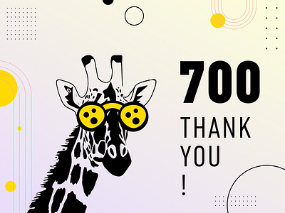 700 followers - Thank you Dribbblers! 700 followers art celebrate celebration colors creative draw drawing followers glasses gradient graphic illustration shapes thank you thanks typography vector vector illustration zebra