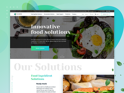 Innovative Food Solutions cook cooking cuisine delicious food dish food ingredients products recipes restaurant services solutions tasteful tasty typography ui ux web website yummy menu