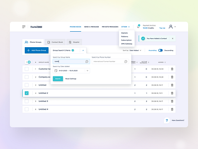 B2B Company Dashboard Concept