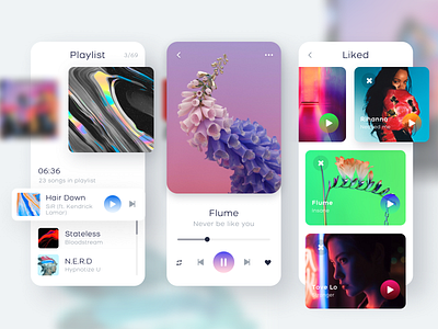 Music Player App Concept 2021 colors design digital gradient iphone minimal mobile music music app trand