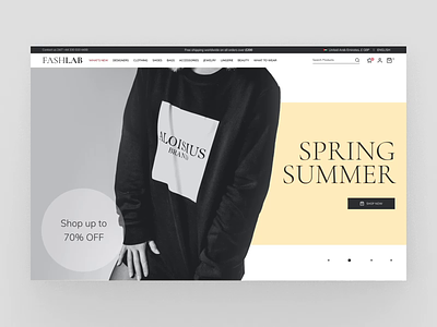 Fashlab — E-commerce website animation brand clothes shop e commerce fashion interface interaction landing page market online shopping scroll animation shop store style ui ux website
