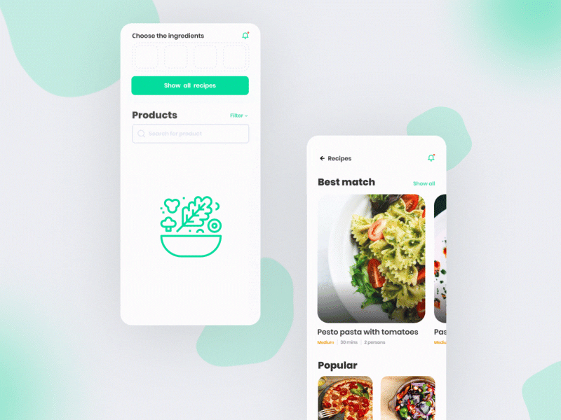 Cooking Recipe App 2019 android animation app colors cookbook cooking culinary design food healthy ingredient inspiration interface ios mobile app recipe simple trend ui ux