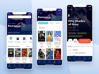Reading App Design app book book app bookshelf bookshop buy design ecommerce favorite interface ios library marketplace mobile app reading search shop store ui ux