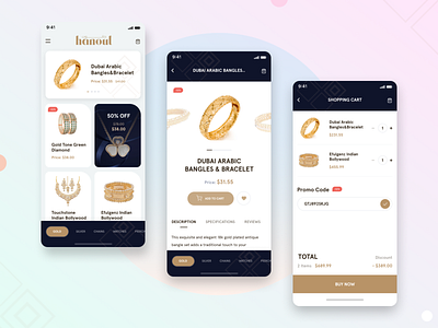 Jewelry E-Сommerce iOS App 2019 app color concept design ecommerce factory gold interface ios minimal mobile shop shopping simple store typography ui ux