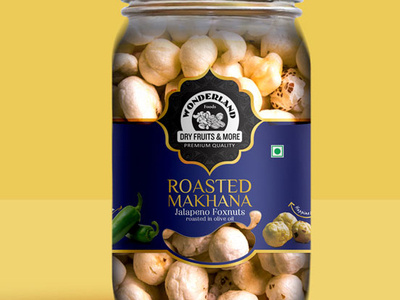 Wonderland Roasted Makhana Dry Fruits Packaging Design designerpeople packagingdesigncompany creativedesign productdesign packagingdesign