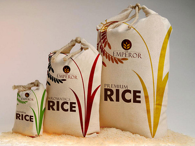 Emperor Rice RICE PACKAGING IN JUTE BAGS creativedesign packagingdesign packagingdesigncompany productdesign