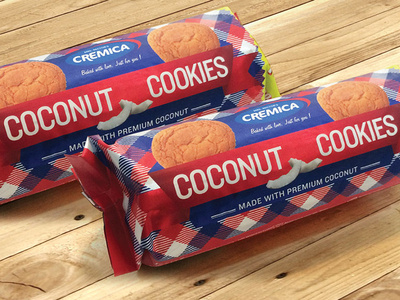 Cremica COCONUT COOKIES PACK DESIGN creativedesign packagingdesign packagingdesigncompany productdesign