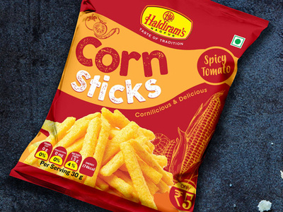 Haldirams Nagpur Delicious Corn Sticks Packaging creativedesign packagingdesign packagingdesigncompany productdesign