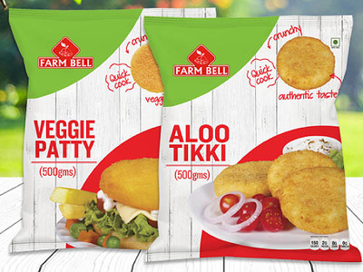 Farmbell Aloo Tikki Cool Packaging Design creativedesign packagingdesign packagingdesigncompany productdesign