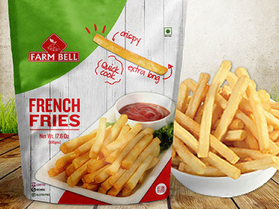 Farmbell French Fries Cool Packaging Design creativedesign packagingagency packagingdesign packagingdesigncompany productdesign