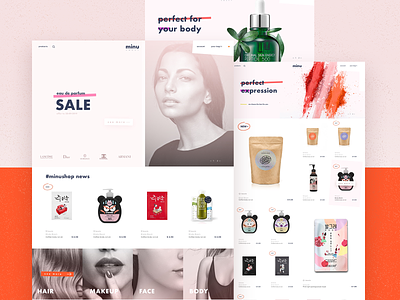 Beauty store beauty cosmetics design ecommerce page shop sketch web webdesign woman