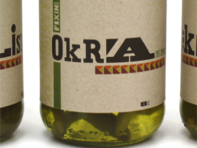 Okra okra packaging pickles typography