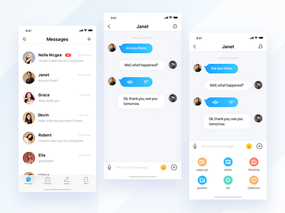 Chat interface design by Y-Design on Dribbble