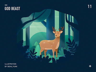 God beast illustration deer