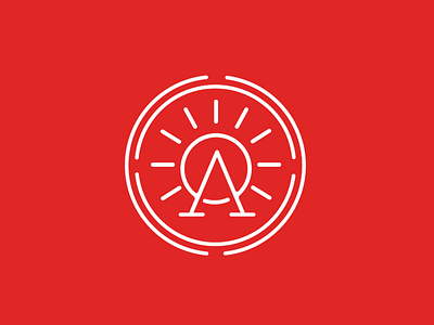 A Logo a branding design geometric graphic logo red rising sun